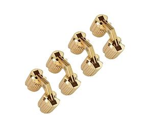 Jadeshay Cerniera Cilindrica,4 Pezzi 8 mm Cerniera Invisibile in Ottone Cerniera a Nascoste con 8 Pezzi Viti per Mobili Armadio per Porte Scatola di Gioielli Fatti a Mano DIY