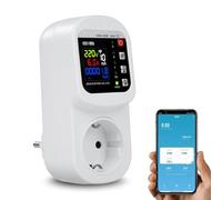 Jadeshay Contatore di Energia WiFi,16A Presa Smart Misuratore Consumo Elettrico con Protezione Sovratensione Sottotensione e Contro le Perdite 230V,Controllo Remoto Telefono Cellulare