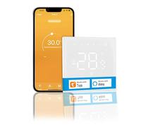 Jadeshay Cronotermostato WIFI Termostato Riscaldamento Elettrico a Pavimento Termostato Ambiente Programmabile 7 Giorni con Touchscreen Compatibile con Alexa e Google Assistant, Bianco