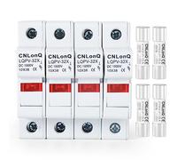 Jadeshay Fusibili,DC1000V 32A Portafusibili Fotovoltaico Solare RT18-32X 10 * 38 mm gPV Tipo per Sistema Solare Fotovoltaico (4 portafusibile 32A + 4 Fusibile 15A),Montaggio su Guida DIN da 35mm