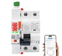 Jadeshay Interruttore Differenziale 30mA 40A Salvavita con Riarmo Automatico WiFi Interruttore Magnetotermico Controllo Remoto Tramite Tuya sul Cellulare o Manuale,Differenziale Tipo AC Display LED