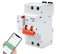 Jadeshay Interruttore Magnetotermico WiFi,2P 63A Salvavita con Riarmo Automatico WiFi Controllo Remoto Tramite APP Tuya sul Cellulare con Timer Protezione Sovratensione Sottotensione e Sovraccarico