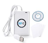 Jadeshay Lettore Smart,Lettore NFC RFID Lettore/Scrittore Intelligente Lettore RFID ACR122U + Software Compatibile PC/SC 424 kbps Velocità,Supporta ISO 14443 A&B Mifare FeliCa e 4 Tipi di Tag NFC