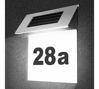 Jadeshay Numeri civici - Numeri di segnaletica per Porte con Luce a energia Solare con placca a 4 LED per Numeri di indirizzi Esterni Illuminati a LED