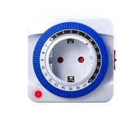 Jadeshay Presa Temporizzata,Programmatore Timer 24 Ore 96 Segmenti di Commutazione Regolabile Timer Meccanico 16A con Spina Schuko per Luci Lampade e Elettrodomestici