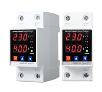 Jadeshay Regolatore di tensione,1Pz AC220V 40A Protezione Corrente di Tensione Dispositivo di Protezione da Sovratensione e Sottotensione,Relè di ripristino Regolabile Intelligente Doppio Display LED