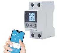 Jadeshay Regolatore di Tensione 220V 63A WiFi Dispositivo Protettore di Sovratensione Sottotensione e Sovracorrente Regolabile Stabilizzatore di Tensione Voltmetro Contatore Energia Elettrica