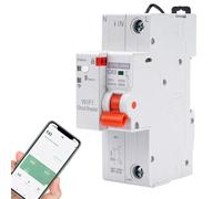 Jadeshay Salvavita con Riarmo Automatico 1P 63A 230V Interruttore Magnetotermico Automatico Timer Relè con Protezione Sovratensione Sottotensione e Sovraccarico,Controllo Remoto Tramite Tuya APP WiFi