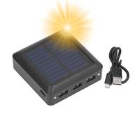 Jadeshay Solar Power Bank, Caricabatterie Solare Portatile, Power Bank Solare con 3 Uscite USB e Luce LED for Campeggio e Pesca all'Aperto