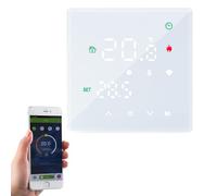 Jadeshay Termostato Smart 5A Cronotermostato WiFi Termostati per Riscaldamento a Pavimenti in Acqua Regolatore di Temperatura per Compatibile con Alexa Google Bianco