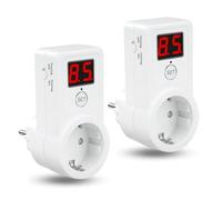 Jadeshay Timer Presa Elettrica,2 Pezzi Conto Alla Rovescia Presa Temporizzata 10 Minuti a 9 Ore 50 Minuti Timer Digitale Temporizzatore Luci 2300W 230V Spin EU per Elettrodomestici,con ON/OFF Pulsante