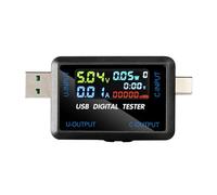 Jadeshay USB C Tester, USB+Tipo C Misuratore di tensione e corrente 0-5A 4.5-36V USB Misuratore di potenza Voltmetro Amperometro Rilevatore Indicatore di carica della banca di potere