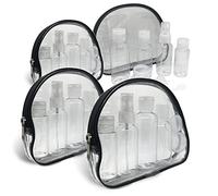 Jadewell - Set di 4 bottiglie da viaggio con chiusura lampo, con contenitore approvato TSA, per articoli da toeletta, shampoo, balsamo, lozione per il corpo liquido, a prova di perdite, senza BPA, per aereo