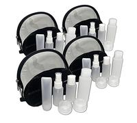 Jadewell - Set di 4 bottiglie da viaggio con sacchetto con cerniera e occhialini approvati TSA, per articoli da toeletta, shampoo, balsamo, lozione per il corpo, a prova di perdite, senza BPA, per aereo