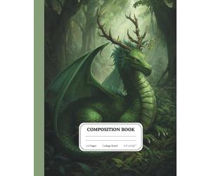 Jadewood Dragon Writing Notebook | College Ruled Fantasy Composition Book | Botanical Dragon Journal | Nature Gift: Designed to support creativity with balance and depth