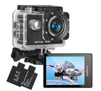 Jadfezy Action Cam 1080P, Macchina Fotografica Subacquea impermeabile 30M, Fotocamera Subacquea con Due 900mAh Batterie Ricaricabili e Kit Accessori