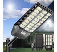 JADIDIS 2100W Lampione Solare LED Esterno 288 PRO LED Luminosi Lampioni Solari a Led da Esterno Alta Efficienza 30%, 4 modalità Lampione Solare grandangolo 240° Impermeabilità IP66, per Garage Strada