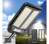 JADIDIS 700W Lampione Solare,Lampade Solari per Esterni con Sensore di Movimento e Telecomando, IP67 Impermeabile, 4 Modalità di Illuminazione,6500K Super Luminoso per Giardino,Cortile,Strada,Garage