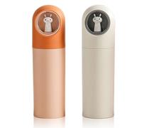 Jadin Porta Spazzolino da Viaggio, 2 PCS Bambino Porta Spazzolini da Viaggio, Cartone Animato Creativo Plastica Portaspazzolini per Ragazzo Ragazza Famiglia Scuola (Bianco + Arancione)