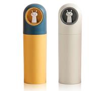 Jadin Porta Spazzolino da Viaggio, 2 PCS Bambino Porta Spazzolini da Viaggio, Cartone Animato Creativo Plastica Portaspazzolini per Ragazzo Ragazza Famiglia Scuola (Giallo + Bianco)