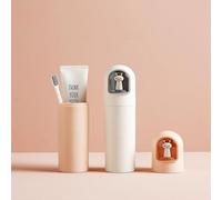 Jadin Porta Spazzolino da Viaggio, 2 PCS Bambino Porta Spazzolini da Viaggio, Cartone Animato Creativo Plastica Portaspazzolini per Ragazzo Ragazza Famiglia Scuola (Bianco + Rosa)