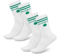 Jadive 2 Paia Calzini Portafortuna 36-42 Calzini in Cotone Regalo Portafortuna per Natale(Trifoglio)