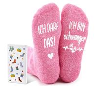 Jadive Calzini Regalo per Gravidanza ICH BIN SCHWANGER Regalo per Mamma in Attesa Regali Divertenti per Future Mamme Donne Incinte Annunciare Gravidanza Natale(Vello,Tessuto Spugna)