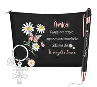 Jadive Regalo per Buona Amica Regali da Fare alla Sorella Includere Pochette per Amica Portachiavi Compleanno Penna a Sfera per Ufficio Laurea Compleanno Donna Universitari