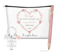 Jadive Regalo per Buona Amica Regali da Fare alla Sorella Includere Pochette per Amica Portachiavi Compleanno Penna a Sfera per Ufficio Laurea Compleanno Donna Universitari