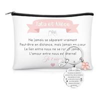 Jadive Regalo Zia e Nipote Borsa per Cosmetici e Portachiavi di Zia e Nipote Regalo per Zia Regalo per Mia Nipote Regalo di Compleanno di Natale per Zia Nipote