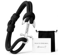 Jadive Richiesta Regalo Padrino Annuncio di Gravidanza Bracciale del Padrino Regalo per Battesimo, Natale, Comunione, Compleanno, Festa(Nero,Parrain)