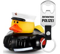 Jadive Set Regalo della Polizia Paperella di Gomma della Polizia Portachiavi Apribottiglie della Polizia Paperella di Gomma Regalo Divertente per Papà Mamma Collega Fidanzata