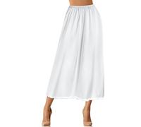 Jadive Sottogonna Lunga da Donna in Raso, Mezza Sottoveste, in Pizzo, per Abiti, Lingerie, gonne