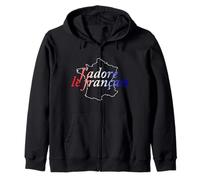 J'adore le francais - I Love French design in francese Felpa con Cappuccio