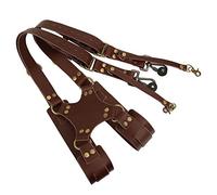 Accessori per Cinturini in Pelle per Fotocamera, Doppia Protezione Regolabile Digitale Videocamera Cinturini in Pelle per Rivetti Accessorio per Cinturino per Tracolla per