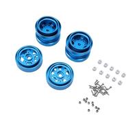 Jadpes Set di Mozzi per Cerchioni RC con Robusta Lega di Alluminio per Auto 1/10 RC Blu, Aggiornamento a 4 Pezzi