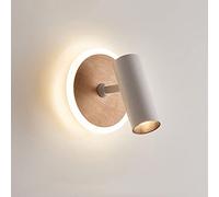 Jadssox Applique da Parete in Legno Lampada da Parete orientabile Faretto da Testata, luci da Lettura a LED a Parete Lampade da Comodino orientabili per Soggiorno Camera da Letto Studio Ufficio
