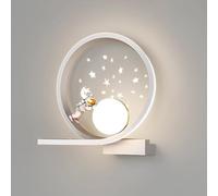 Jadssox Applique da Parete LED per Cameretta dei Bambini, Lampada Astronauta Rotonda con Stelle del Proiettore, Illuminazione Stellata Notturna