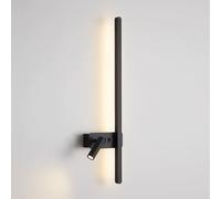 Jadssox Applique Lineare Nera Con Interruttore, Luce Di Lettura A LED Da Parete, Faretto Regolabile, Apparecchio Di Illuminazione Da Parete Minimalista For Soggiorno, Camera Da Letto(Left)