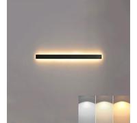 Jadssox Applique Nera Lampada Da Parete A LED Lampada Da Parete A Striscia Lineare, 3CCT Commutabile, Illuminazione Da Parete For Soggiorno Corridoio Camera Da Letto Scale(60cm)