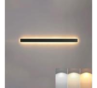 Jadssox Applique Nera Lampada Da Parete A LED Lampada Da Parete A Striscia Lineare, 3CCT Commutabile, Illuminazione Da Parete For Soggiorno Corridoio Camera Da Letto Scale(80cm)