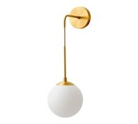 Jadssox globo di vetro applique da parete oro riparo della parete apparecchio di illuminazione comodino testiera applique palla di vetro bianco lampada da parete moderna appesa luci da parete per sogg