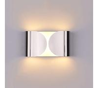 Jadssox Lampada da Parete Moderna Nordica in Metallo, 27x8,5x15 cm, Chrome, Bianca Calda, LED 10W, Montaggio a Parete, Interno