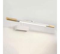 Jadssox Lampada frontale a specchio in legno Lampada da bagno lineare regolabile con testa della lampada girevole, applique da parete a LED da bagno sopra l'armadietto a specchio, illuminazione con co