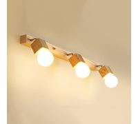 Jadssox Lampada Frontale a Specchio Regolabile in Legno Lampada Frontale Moderna per Trucco Apparecchio di Illuminazione, luci girevoli per Specchio da Bagno per Bagno, Cornice Applique da Parete