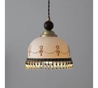 Jadssox Lampada Sospesa Vintage in Ceramica - Cappa Sospesa dal Soffitto con Stile Romantico, Illuminazione per Soggiorno, Camera da Letto e Isola Cucina, Piccolo Lampadario da 7,1 Pollici