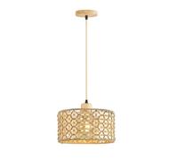 Jadssox Lampadario a sospensione in rattan, lampadario bohémien, lampadario a sospensione semi-incassato in rattan intrecciato, lampadari a sospensione in legno per cucina, camera da letto, sala da pr