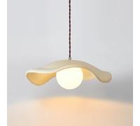 Jadssox Lampade a sospensione in resina Lampadario moderno Wabi-sabi Camera da letto, lampada a sospensione a foglia di loto crema creativa, lampada a sospensione per sala da pranzo Cafe Ceiling Dropl