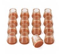JADUFHU 16 pezzi di protezione per gambe della sedia, piedini in silicone marrone, protezioni per pavimento per parquet/piastrelle, laminati, anti-graffio e riduzione del rumore, rotonde, adatte per