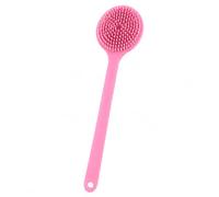 JADUFHU Long Handle Double-Sided Silicone Body Brush for Shower,Pink